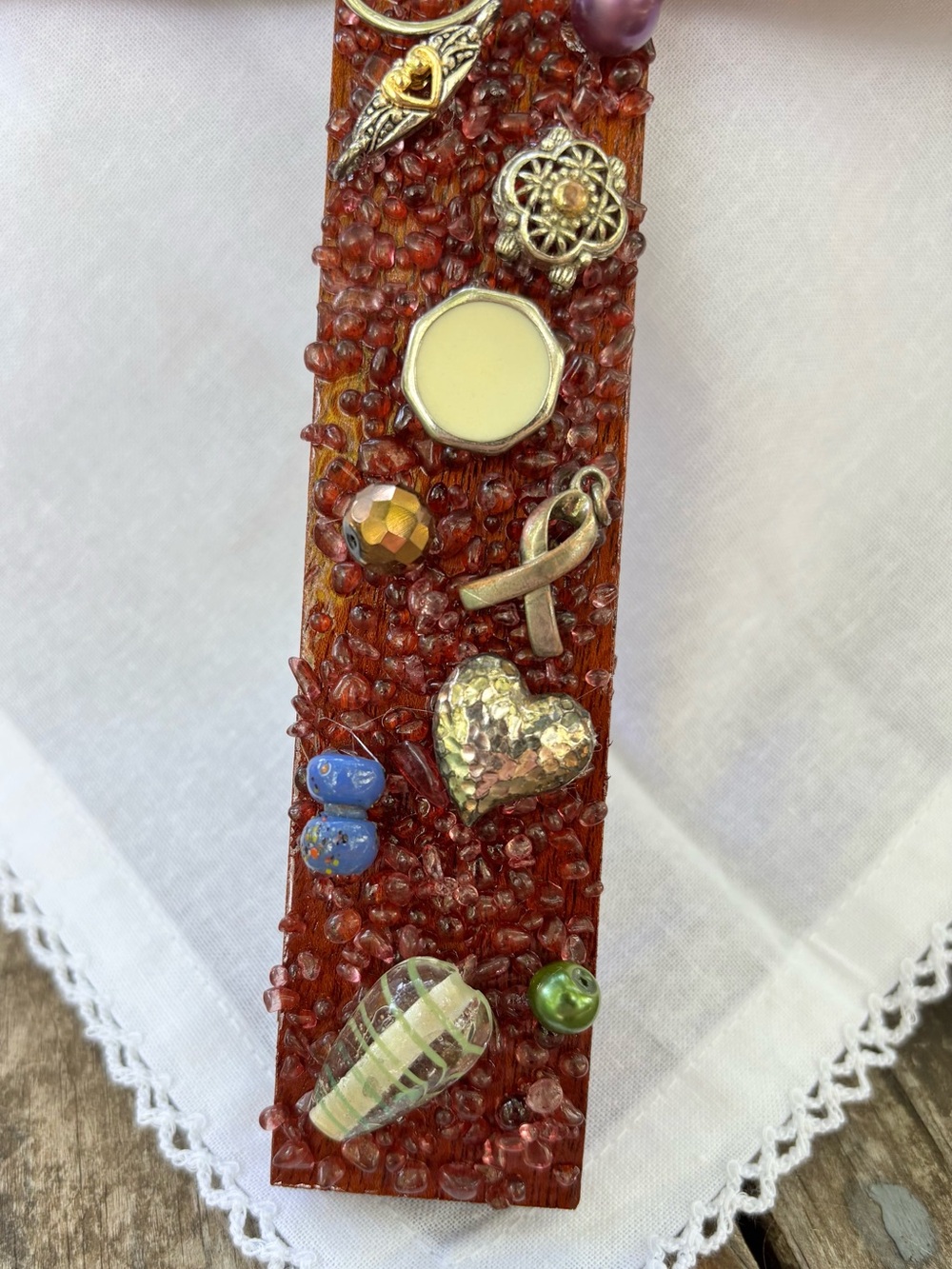 Embellished Decorative Cross Wall Art - Red - Picture 3 of 7